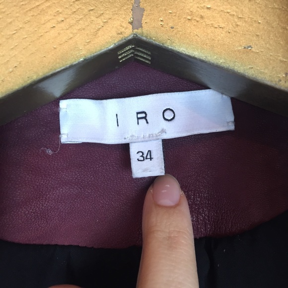 IRO Han Burgundy Lamb Leather Moto Jacket \\ XS - Picture 5 of 8